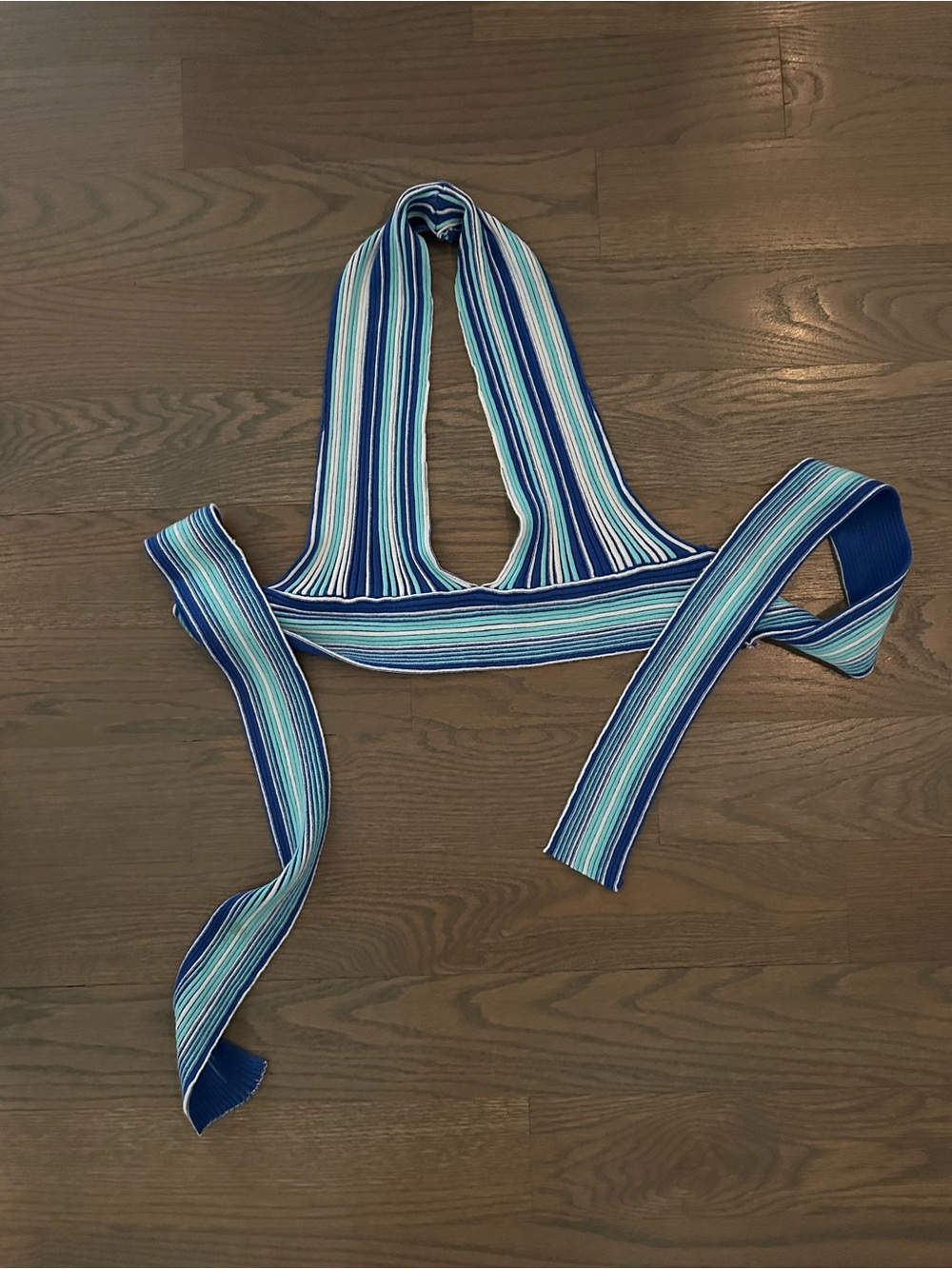 Striped Blue Multi halter top